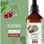 Test: Omega 3 Algenöl mit 998mg DHA & 535mg EPA pro 2.5ml // 100 ml // DIE VEGANE ALTERNATIVE ZU FISCHÖL (Kirsche) Flüssigkeit
