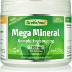 Test: Mega Mineral, 1300 mg, hochdosiert, 100% Tagesbedarf, 360 Tabletten – alle wichtigen Mineralien und Spurenelemente. OHNE künstliche Zusätze, ohne Gentechnik. Vegan.