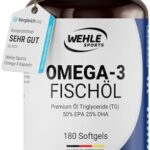 Test: Omega 3 Kapseln hochdosiert – Fischöl Kapseln mit 2000mg (1000mg EPA & 500mg DHA) pro Tagesdosis – Omega-3 Fettsäuren ohne Vitamin E – Aufwendig gereinigt aus nachhaltigem Fischfang