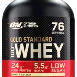 Test: Optimum Nutrition Gold Standard 100% Molkenproteinpulver für Muskelaufbau und -regeneration mit natürlich vorkommendem Glutamin und BCAA-Aminosäuren, Vanilla Ice Cream, 73 Portionen, 2,28 kg