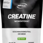 Test: Creatin Monohydrat Pulver reines Kreatin mikronisierter Qualität Mesh 200 – optimal hochdosiert 100% vegan – Wehle Sports (500g)